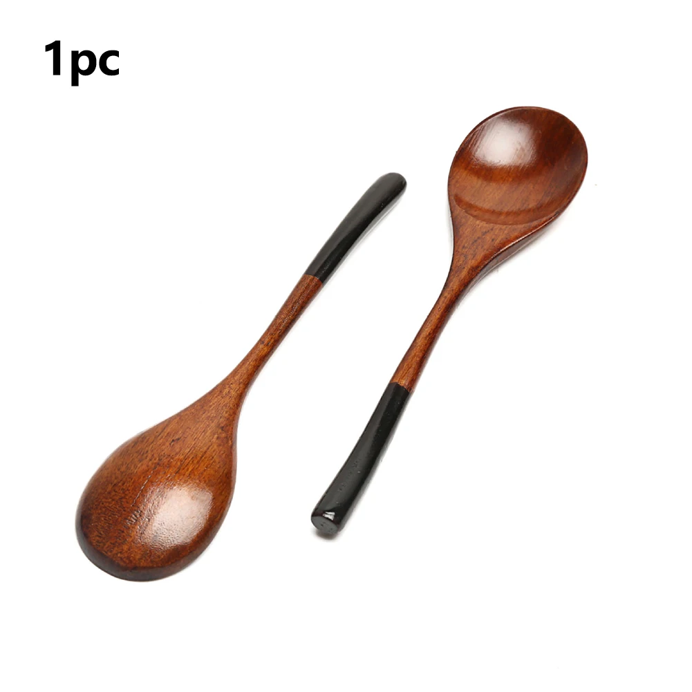Party Coffee Large Tableware Kids Kitchen Tea Rice Restaurant Soup Long Handle Dessert Wooden Spoon Accessories Home