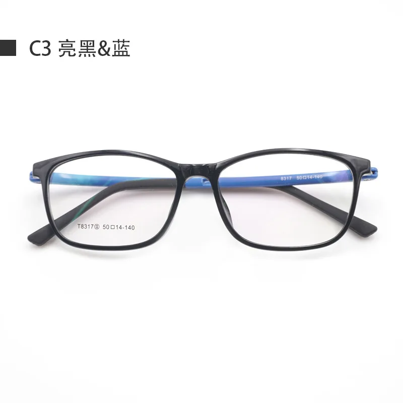 Black blue TR90 молодой и молодой ультра-легкие оправа для очков для мужчин и женщин Корейская версия мода Близорукость очки Рамка - Цвет оправы: Black blue