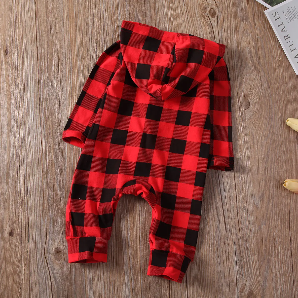 Baby Romper Christmas Infant Baby Boys Girls Plaids Long Sleeve Plaid Romper Jumpsuit Xmas Outfits Size 0-18M