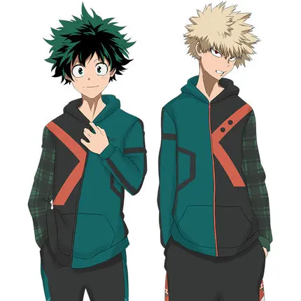 Мой герой Deku мидория изуку Косплэй костюм Bakugou Katsuki хлопковые толстовки с капюшоном толстовк на молнии с капюшоном спортивная куртка