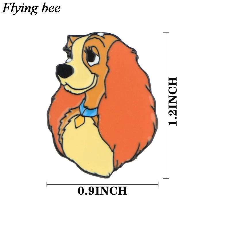 Flyingbee, креативные значки с изображением собак, Мультяшные металлические булавки для женщин и мужчин, булавка для рюкзака, индивидуальная детская булавка, очаровательные ювелирные изделия X0604