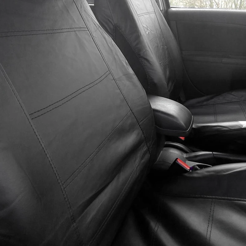 9 Pcs Black Pu Leather Car Seat Covers Set Universal Vehicle Seat Protector Case Dustproof Automobiles Suv Interior Accessories