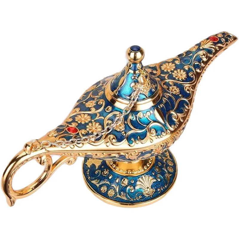 Aladin Lamp Traditional Hollow Out Fairy Tale Magic Aladin Wishing Genie Lamp Tea Pot Retro Home Decor Accessories M4215