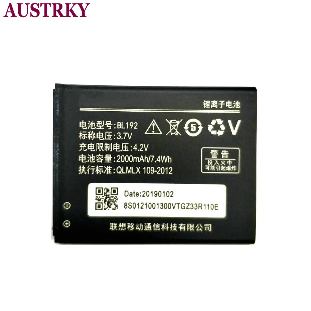 BL192 2000mAh Battery For Lenovo A300 A750 A590 A680 A529 A328T A338T A560 A388T High Capacity Phone Li-ion Batteries | Мобильные