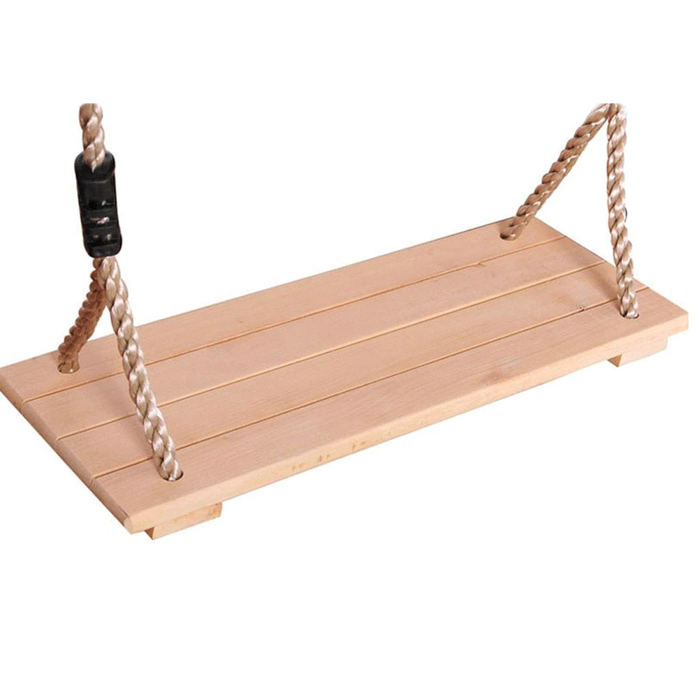 Hobbylane Classic Wooden Swing Seat with Strong Swing Rope Height