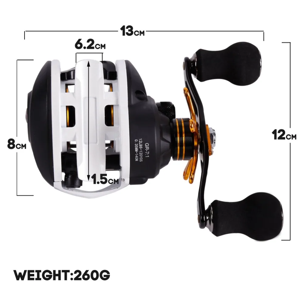 Sougayilang Casting Drum Type Reel Wheel Baitcasting Fishing Reel 9+1BB High Speed 7:1 Gear Ratio Coil Wheel Drum Trolling Reel