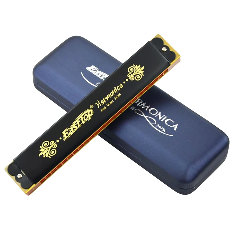 Palhetas de Bronze Easttop Tremolo Gaita Buracos Boca Órgão Abs Pente Harpa Instrumentos Musicais Chave c East Top T2406k Profissional 24 - Image 2