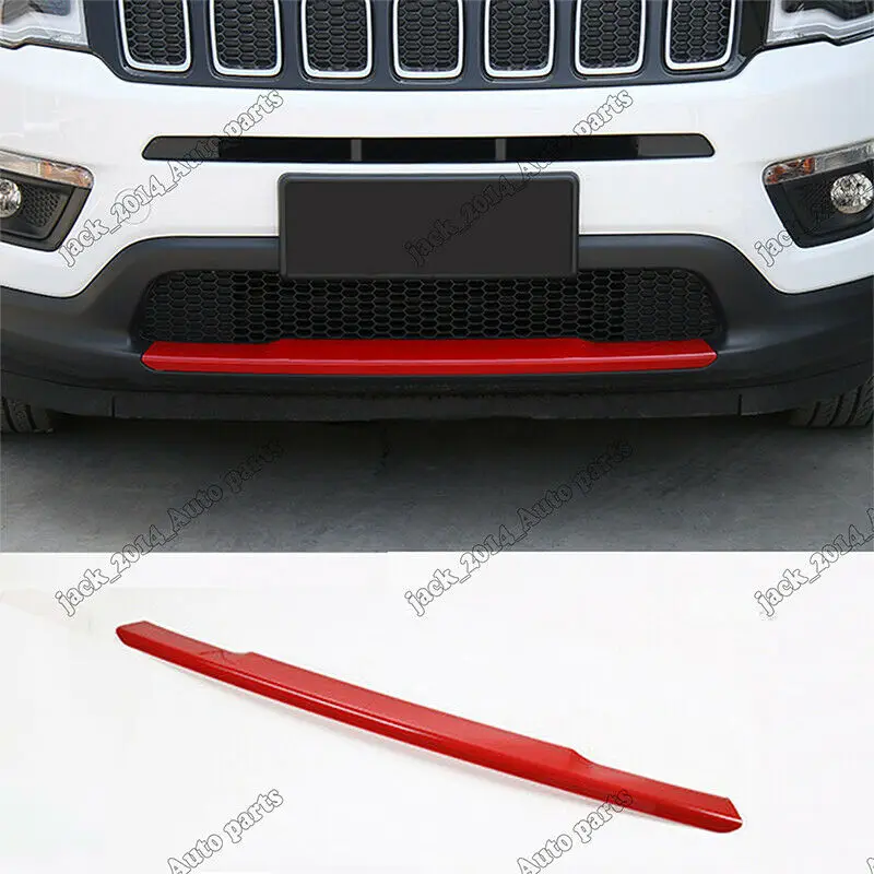 Для Jeep Compass ABS красная Передняя Центральная решетка бампера Крышка отделка литья