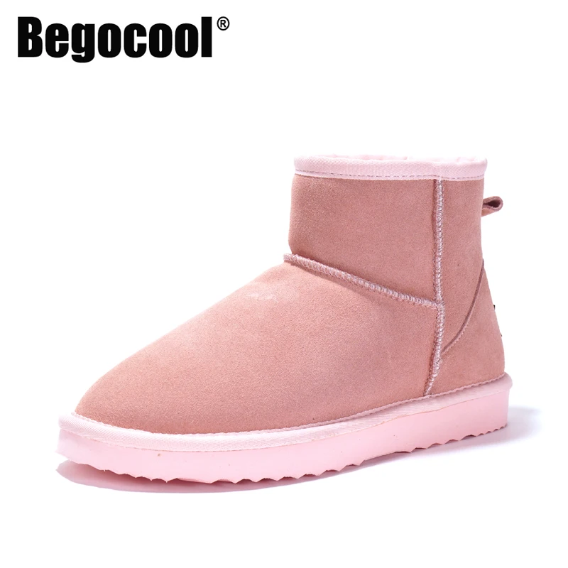 Begocool женские зимние сапоги дизайнерские из натуральной коровьей Замши Модные