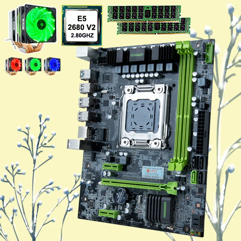HUANANZHI X79 6M M ATX материнская плата с M.2 NGFF/NVME ssd слота Процессор Intel Ксеон E5 2680 V2 6