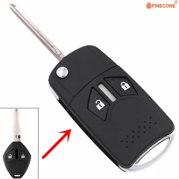 

PINECONE for Mitsubishi Eclipse Endeavor Galant Lancer Outlander 2 Button MIT11R Key Upgrade Flip Car Key Fob Shell Case