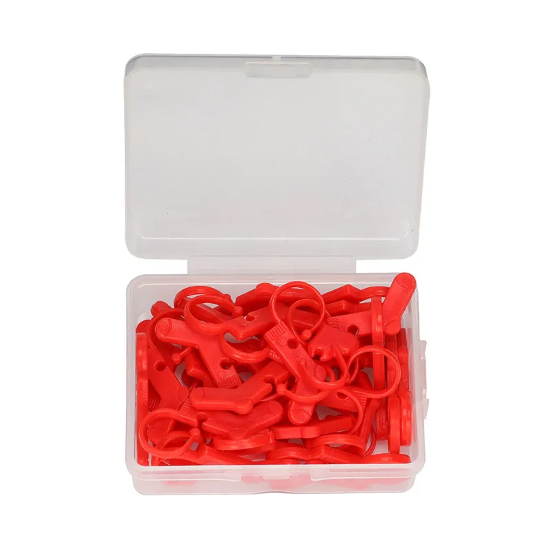 KOKNIT 40pcs Red Color Locking Stitch Markers Plastic Knitting Crochet Locking Stitch Knitting Holder Needle Sewing Accessories  (8)