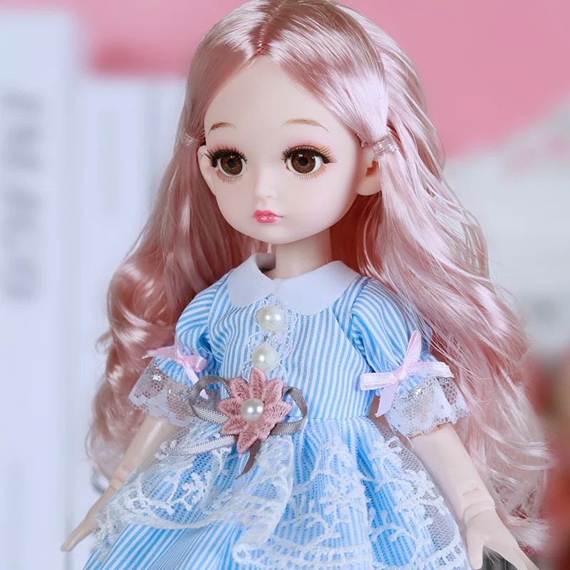 New 32CM Bjd Doll for Girl 22 Joints Doll with Fashion Dress 1/6 DIY Doll Dress Up Gifts for Girl Toy 10