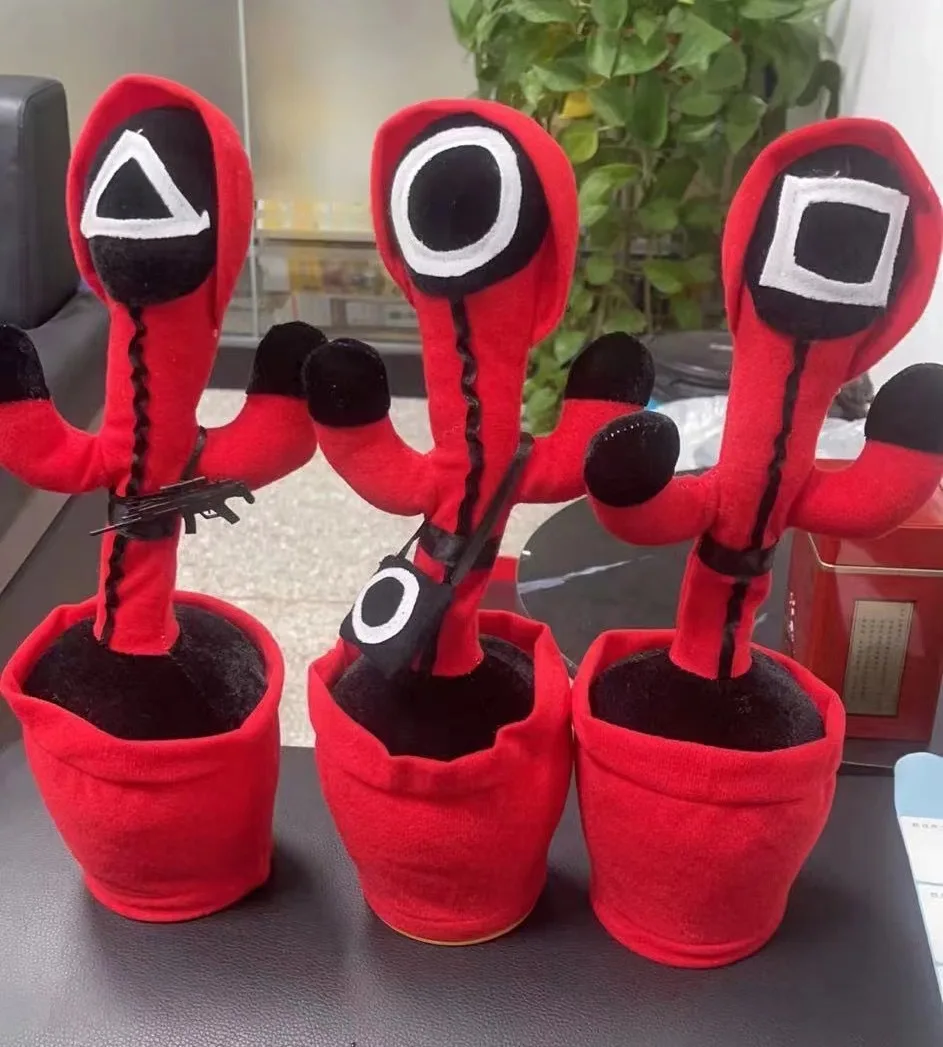 Squid Game Dancing Cactus Toys 120 Songs Electron Plush Toy Twisting Luminous Recording Learning To Speak Bled Stark | Игрушки и хобби