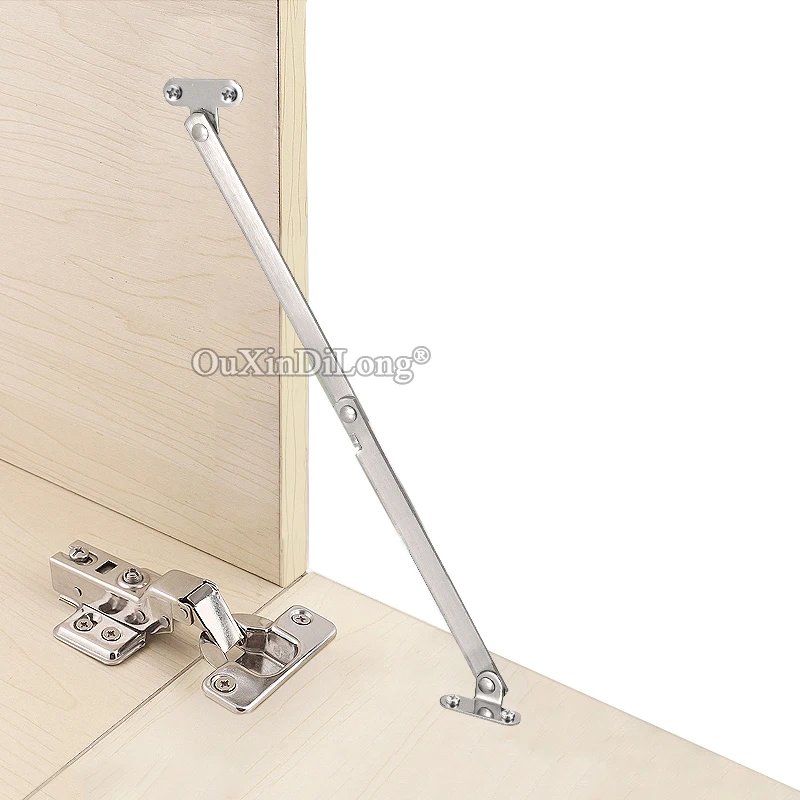 HOT 10PCS Stainless Steel 2 Fold Pull Rod Kitchen Cabinet Hinges Cabinet Door Turn Down Support Bar Furniture Connect Fittings