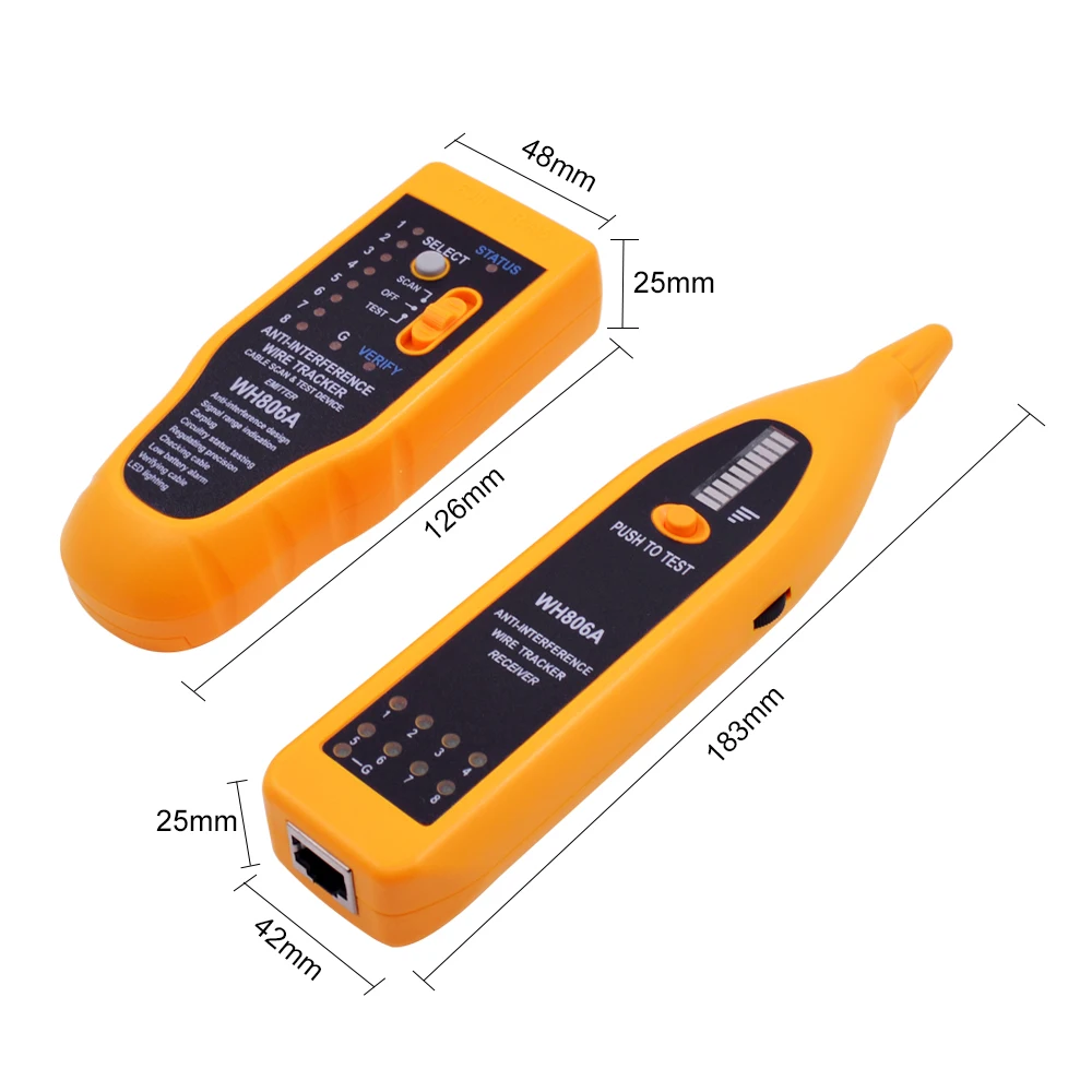 CHIPAL WH806A Телефон Tracer тонер провода трекер для телефона RJ11 RJ45 Cat5 Cat5E Cat6 Cat6E Ethernet LAN Сетевой кабель тестер