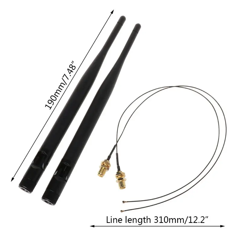 2x 2x 6dBi M.2 IPEX MHF4 U. fl кабель для RP-SMA антенна Wi-Fi сигнала полный набор кабелей для Intel AC 9260 9560 8265 8260 7265 7260 NGFF M.2