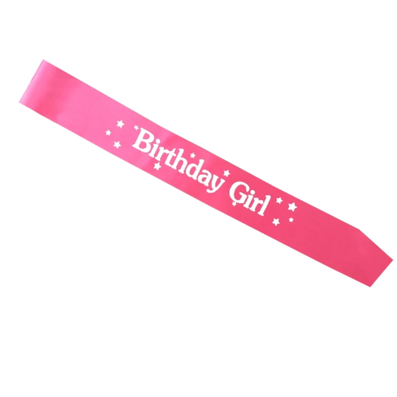 rose birthday girl День рождения девочки 10th 18th 20th 30th 40th 50th Sash блестящая атласная принцесса ленты Sash плечевой ремень вечерние подарки - Цвет: rose birthday girl