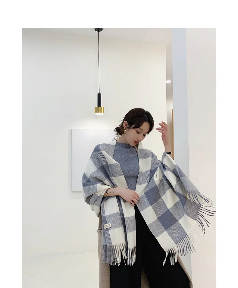 Luxury Brand Scarves Women Plaid Solid Cashmere Scarf Tassel Love Pattern Pashmina Echarpe For Lady Cape Shawls And Wraps