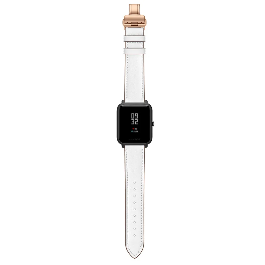 Белый QuickRelease мягкий Премиум кожаный ремешок сменный ремешок для Huami Amazfit Bip браслет ремешок фитнес-трекер# G20 - Цвет: Белый