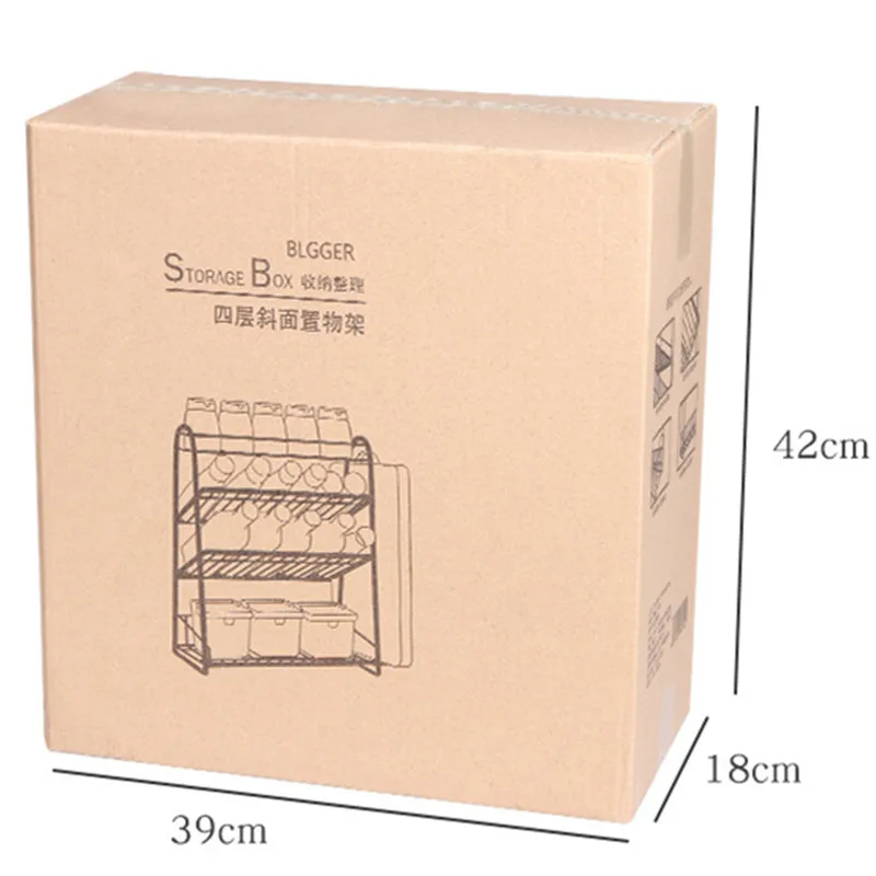 4 Layers Durable Slope Storage Rack Kitchen Supplies Iron Organizer Rack Storage for Bathroom Home Kitchen