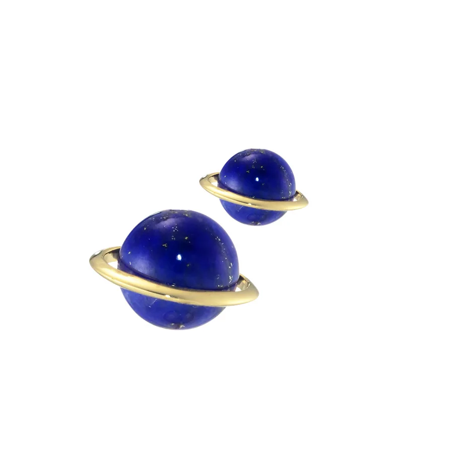 MLKENLY, модные серебряные серьги-гвоздики, 925 пробы, серебряные, зеленые, золотые серьги-гвоздики, серьги с изображением земли для женщин