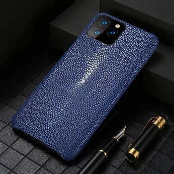 

Genuine Leather case For Iphone 11 pro max Original Stingray leather back cover For iphone 11 case xr xs max 7 8 coque fundas