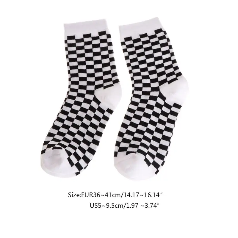 Модные тренды унисекс носки клетчатые геометрические мужские и женские хлопковые носки