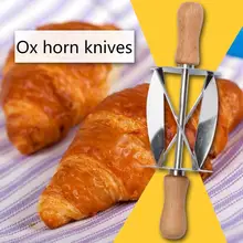 Нож для Круассанов из нержавеющей стали, роликовые колеса, инструмент для выпечки хлеба с деревянной ручкой