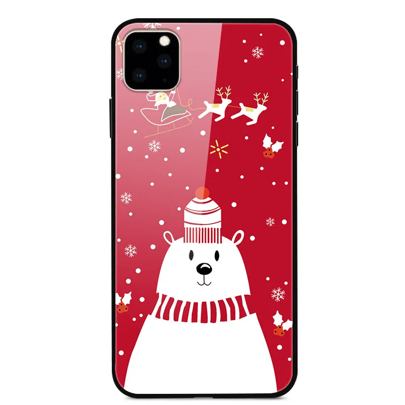 07 Рождественский чехол для телефона s для iPhone 11 Pro Max, чехол из закаленного стекла для iPhone X XS Max 7 8 6 6S Plus 11 Pro XR X S, Жесткий Чехол - Цвет: 07