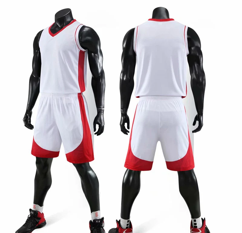 New kids men throwback basketball training jersey set blank team tracksuits breathable basketball jerseys uniforms customized