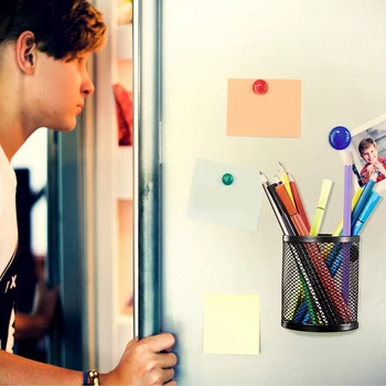 

2Pcs Magnetic Pencil Holder Magnetic Metal Mesh Pencil Holder Storage Basket for School Locker Whiteboard Refrigerator