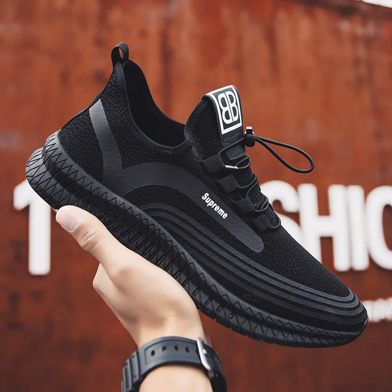 

2019 Spring And Summer Autumn New Style Fly Woven MEN'S SHOES Breathable Athletic Shoes Wear-Resistant Casual Running Shoes Mesh