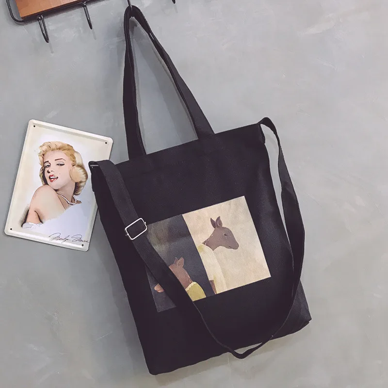 Purses Tote Eco Shopper Handbag Crossbody-Bags Canvas Large-Capacity Casual Women 