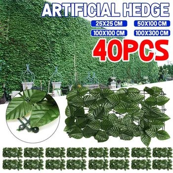 

1x5m Plant Wall Artificial Lawn Backyard Grass Hedge Expandable Faux Privacy Garden Fence for Garden Outdoor Exterior Wall Decor