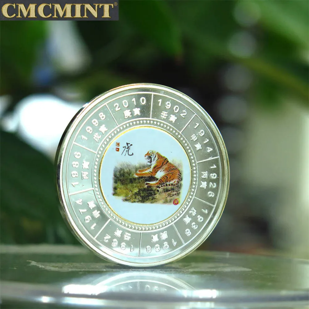 C24 2021 Germany Antique Souvenirs Coin Original Coins Challenge Gold Euro Year Of The Tiger 1 Oz | Дом и сад