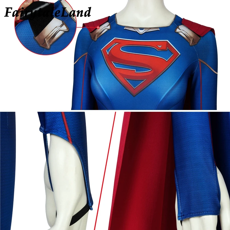 Супергерл сезон 5 костюм 3D печать Косплей комбинезон стрейч Kara Zor-El Danvers сексуальный боди Хэллоуин зентай боди