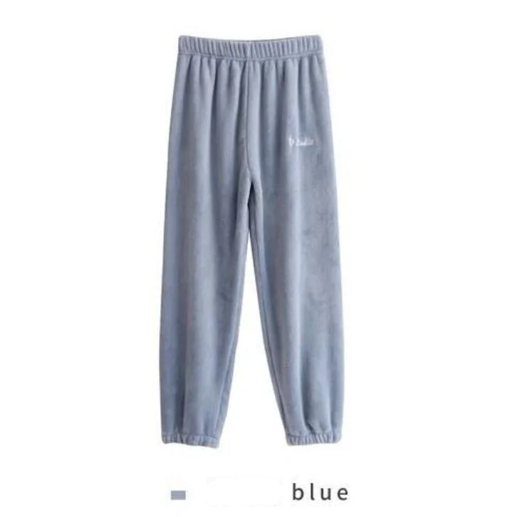 Pants-Blue Фланелевые женские пижамы, комплекты для женщин, осенне-зимние теплые пижамы, домашняя одежда, пижамы с животными, женская пижама - Цвет: Pants-Blue
