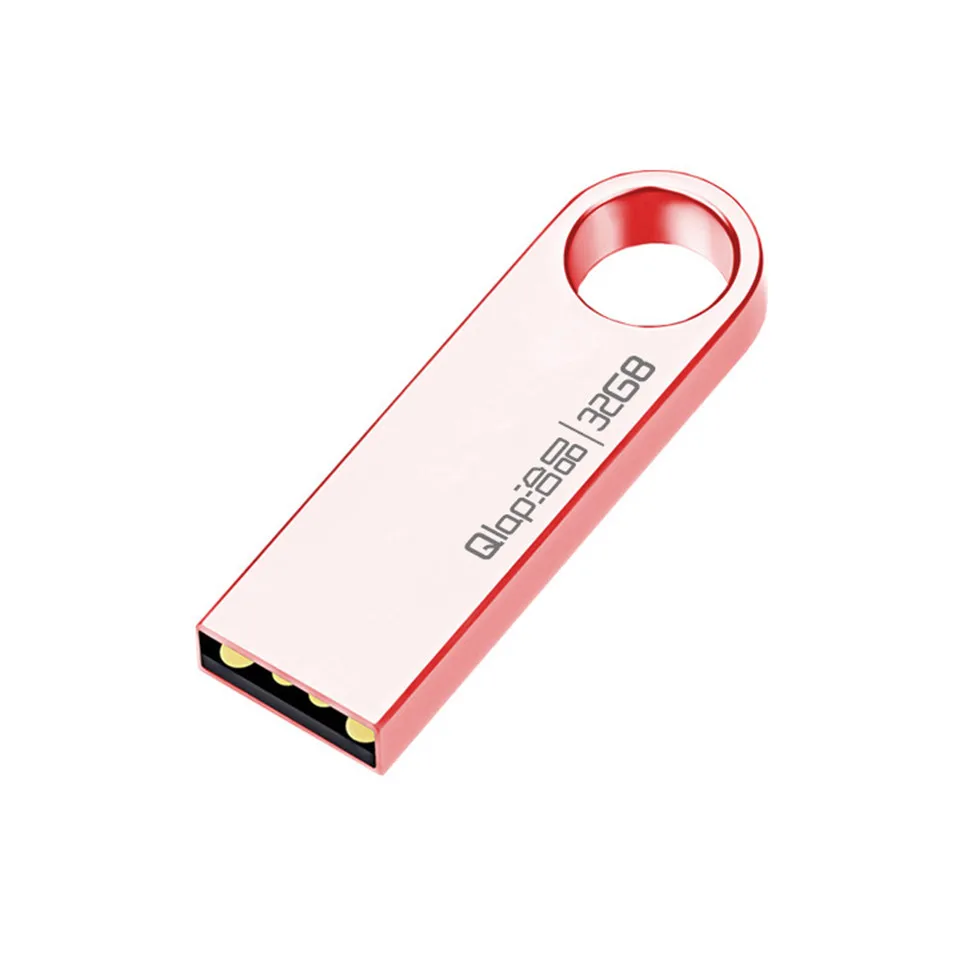 Tedgem usb flash drive 32GB pen drive pendrive waterproof metal silver u disk memoria cel usb stick gift customized engrave logo - Color: Pink