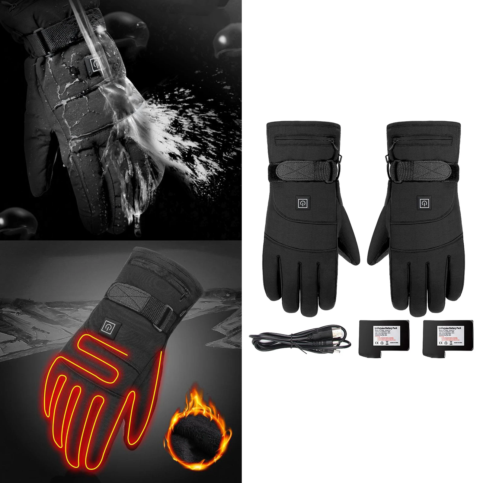 Motorcycle Electric Gloves Thermal Heat Gloves Skiing Motorbike Warm Gloves