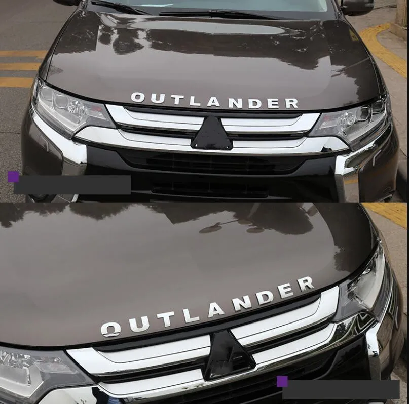 Нержавеющая сталь для Mitsubishi Outlander 2013- Автомобильная этикетка, наклейка на голову, Модифицированная надпись, наклейка на голову, быстрая