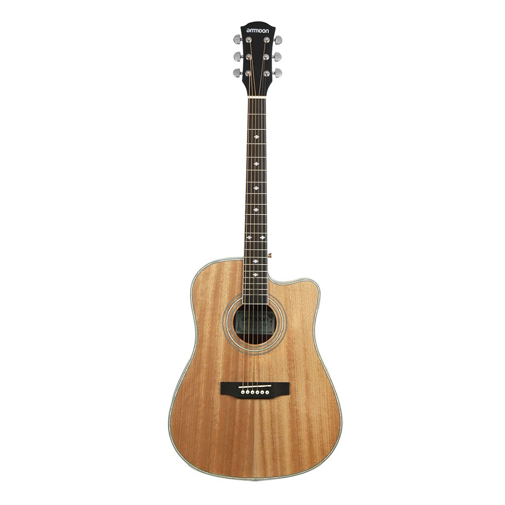 Ammoon 4" Cutaway акустическая народная гитара из Сапеле корпус палисандр гриф с гигом мешок Капо-тюнер ткань для чистки Струны гитары