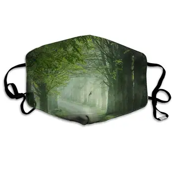 

Mouth Mask Misty Forest Print Masks - Breathable Adjustable Windproof Mouth-Muffle, Camping Running for Women and Men