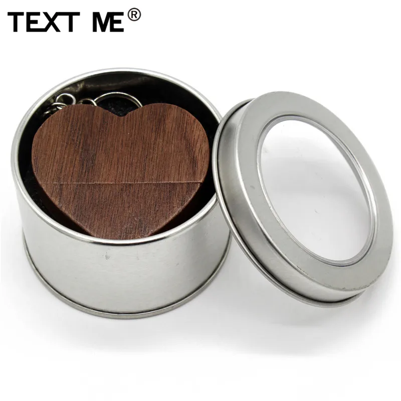 TEXT ME, креативный орех, дерево, клен, wo, любовь, сердце+ коробка, usb флеш-накопитель, 4 ГБ, 8 ГБ, 16 ГБ, 32 ГБ, 64 ГБ, usb 2,0, подарок, флешка с логотипом, подарок