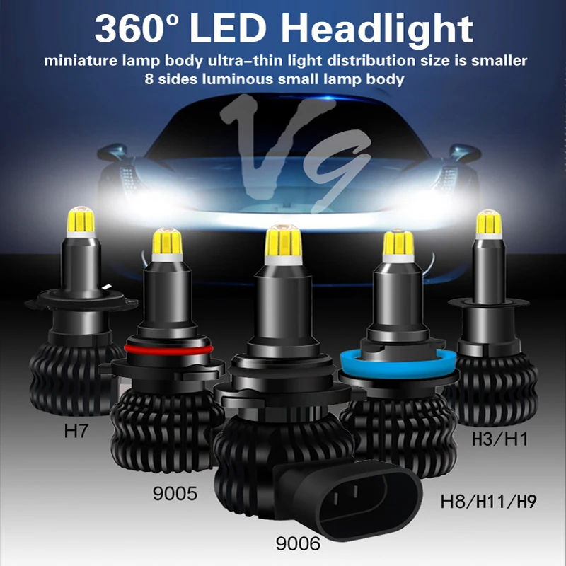 2x светодиодный головной светильник H11 H7 HB3 9005 HB4 9006 H1 H8 H9 автомобиль Canbus LED лампочка