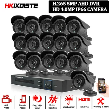 

Cctv Camera Security System Kit 16ch Dvr Outdoor Cctv Video Surveillance Cameras AHD 4MP Home Monitoring Camera System Full Set