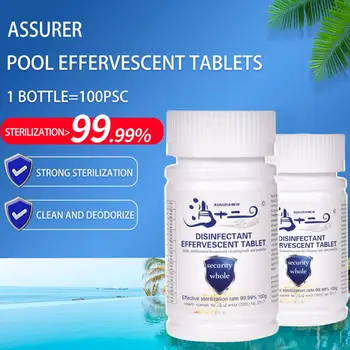 

1000Pcs/10Bottle Effervescent Tablets Swimming Pool Cleaning Tablets Disinfection Pills Chlorine Instant Pool Tubs Spas Cleaning