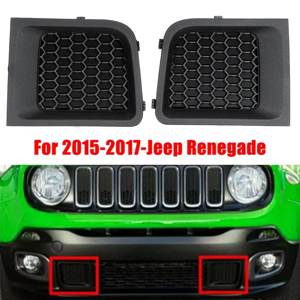 Zqasales Front Bumper Grille Bezel Fit for 15-17 Jeep Renegade,Left Right Front Lower Bumper Grill Grille Bezel Cover 