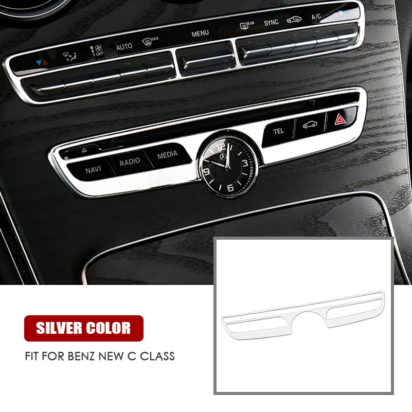 New C Class - Silver Для Mercedes Benz C Класс GLC центральный контроль кондиционер кнопка Декор наклейка Рамка Серебряный Красный - Название цвета: New C Class - Silver