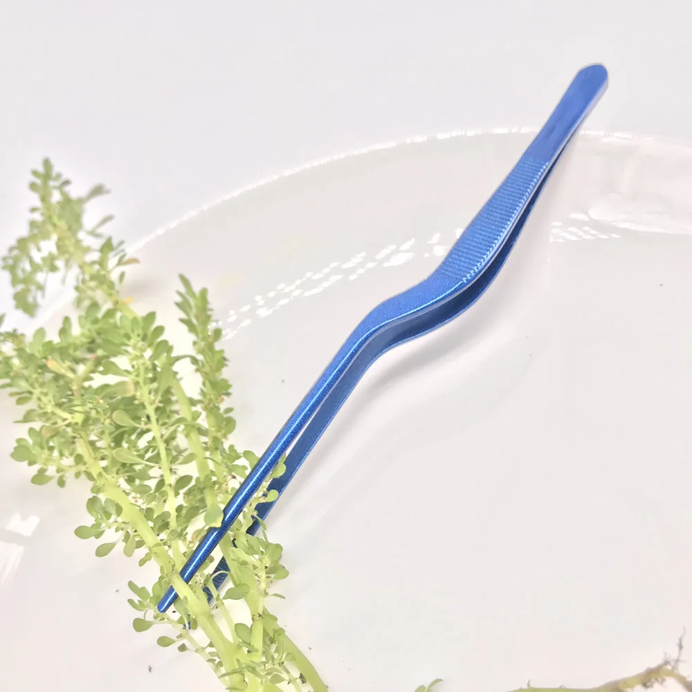 Blue Четыре цвета, инструменты для морепродуктов, кухонные щипцы для виброплиты, щипцы для профессионального шеф-повара, нержавеющая сталь, шеф-повара, Западная еда, синий, красный - Цвет: Blue